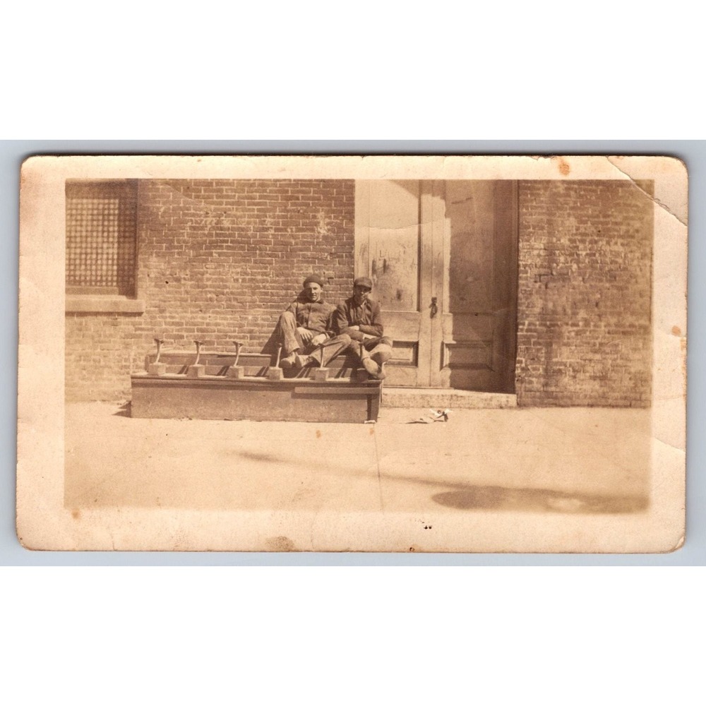 Working Class Men 1919 Snapshot Photograph Shovels Ranch Americana